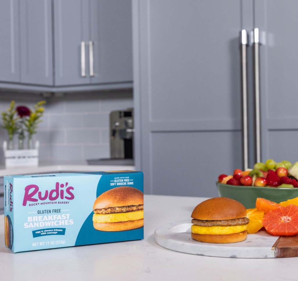 Rudi's Gluten Free Breakfast sandwich and breakfast spread