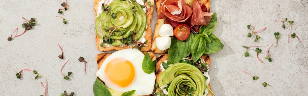 Healthy egg and avocado toast on Rudi's bread