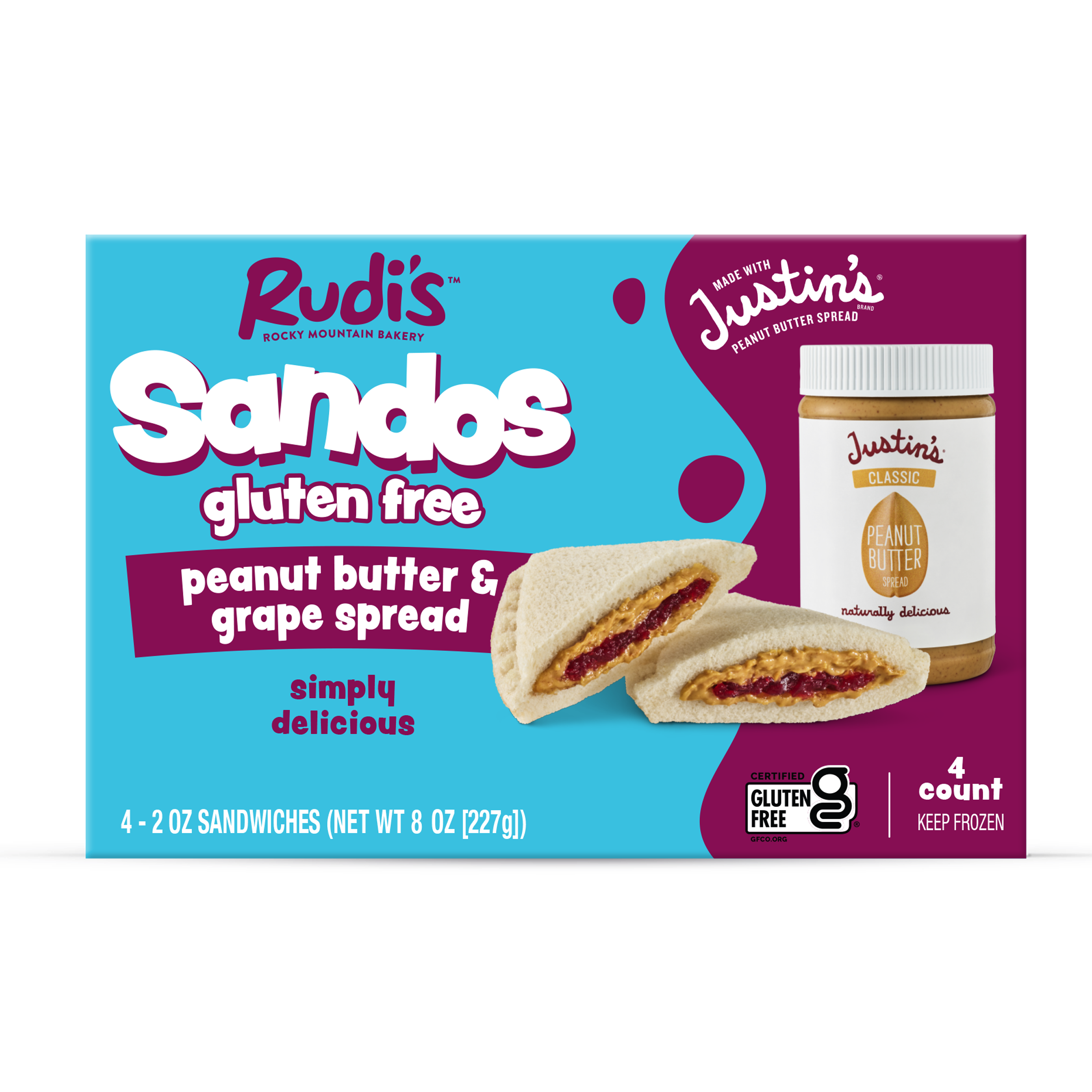 Rudi's Gluten Free Peanut Butter and Grape Sando