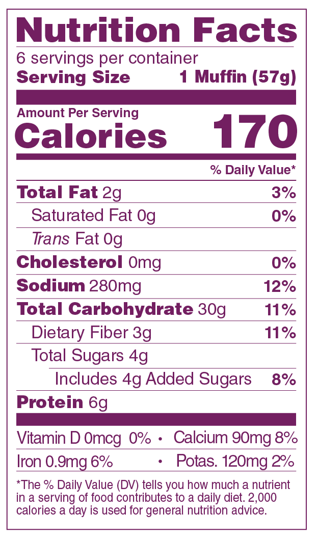 Whole Grain English Muffins NFP