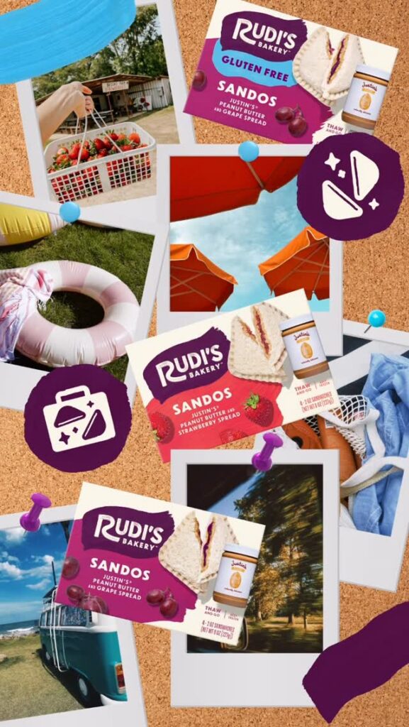 Rudi's Bakery Sandos corkboard collage