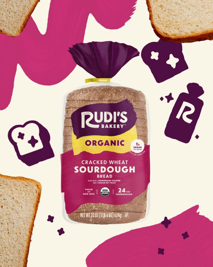 Rudi's Bakery Organic Cracked Wheat Sourdough Bread graphic